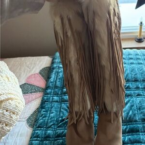 Tan Fringe suede Boots